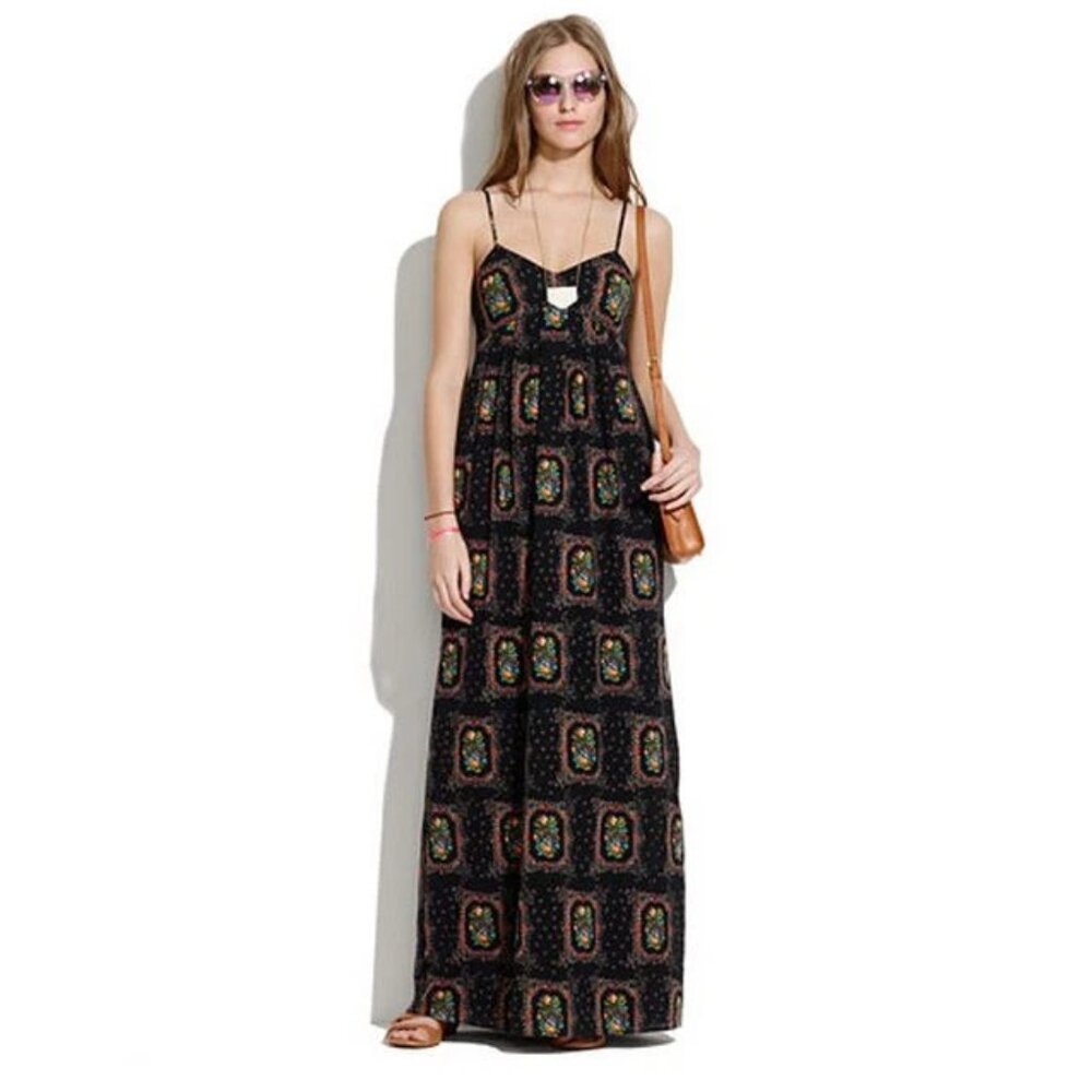 Sold Out Madewell Floral Frame Cotton Maxi Dress Size 0, NWT